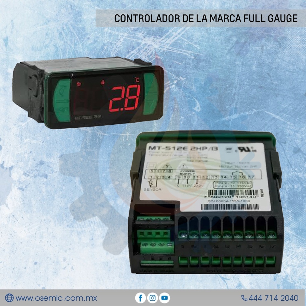 CONTROLADOR DE LA MARCA FULL GAUGE MODELO MT512E 2HP EN VOLTAJE 112 o 230 VAC