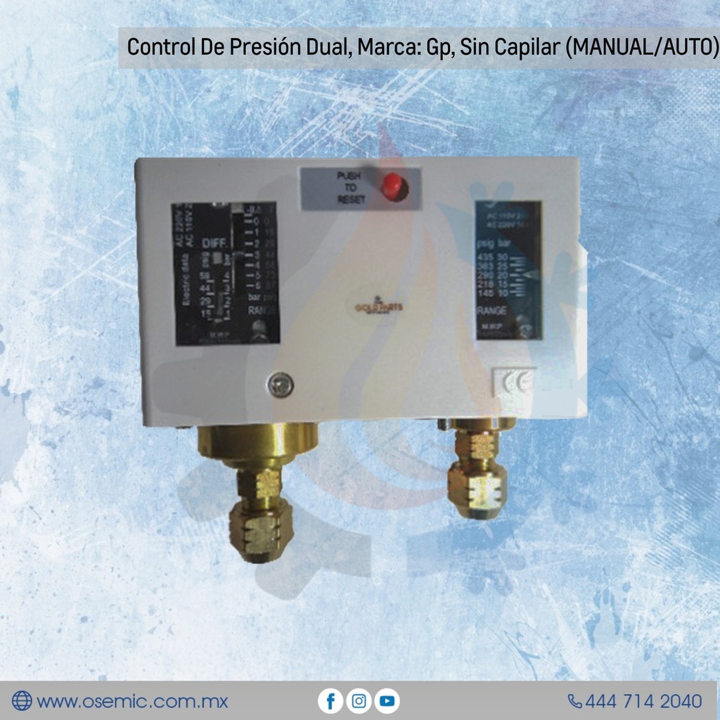Control De Presión Dual, Marca: Gp, Sin Capilar
