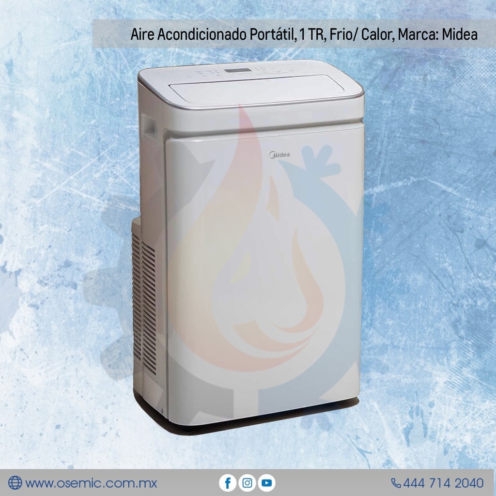 Aire Acondicionado Portátil, 1 TR, Frio/ Calor, Marca: Midea