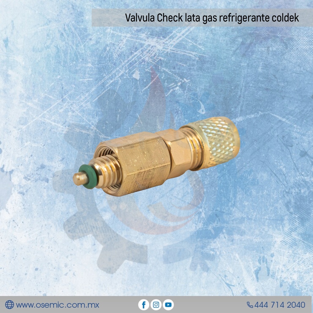 Valvula Check lata gas refrigerante coldek 