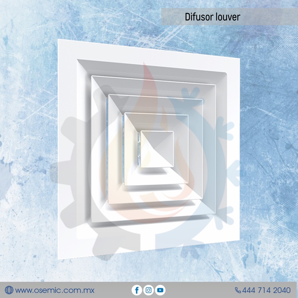 [DIFUSOR 24X24-CR-10] DIFUSOR LOUVER, FABRICADO EN ALUMINIO SFRA-R, PLATO 24X24, CONEXION REDONDA: 10'', PATRON DE AIRE: A=4 VIAS, SIN ACCESORIO MARCO, CON CONTROLDE VOLUMEN CVR, ACABADO: BLANCO