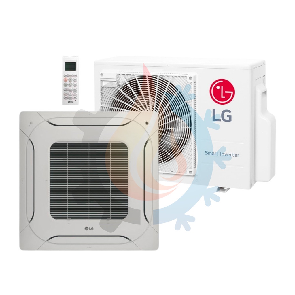 Aire Acondicionado tipo cassette LG Inverter frio/calor de 3TR a 220/1/60 volts hasta SEER19, Fácil monitoreo y diagnóstico .