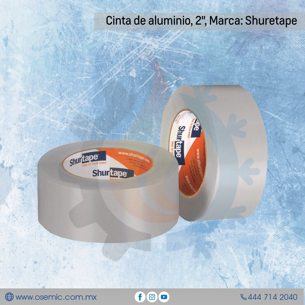 Cinta de aluminio, 2", Marca: Shuretape