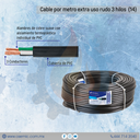 Cable por metro extra uso rudo 3 hilos 
