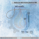 Bolsa con 100 cinchos plasticos 18lb 