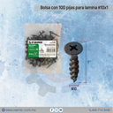 Bolsa con 100 pijas para lamina #10x1