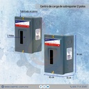 Centro de carga de sobreponer 2 polos