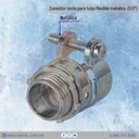 Conector recto para tubo flexible metalico 