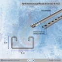 Perfil monocanal perforado de 3m cal. 16