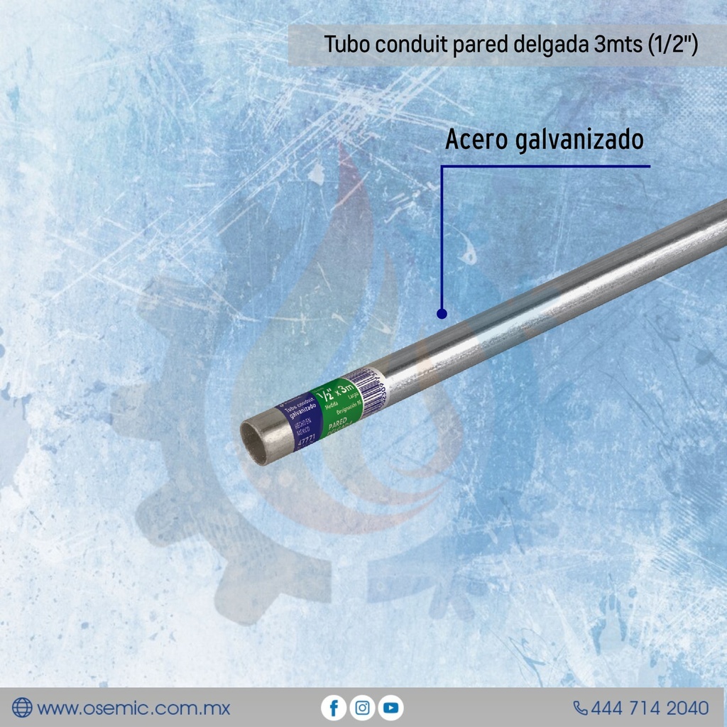 Tubo conduit pared delgada 3mts