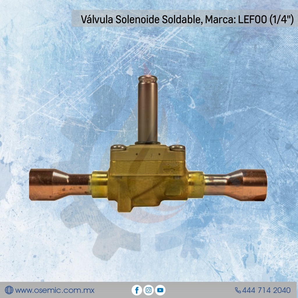Válvula Solenoide Soldable, Marca: LEFOO