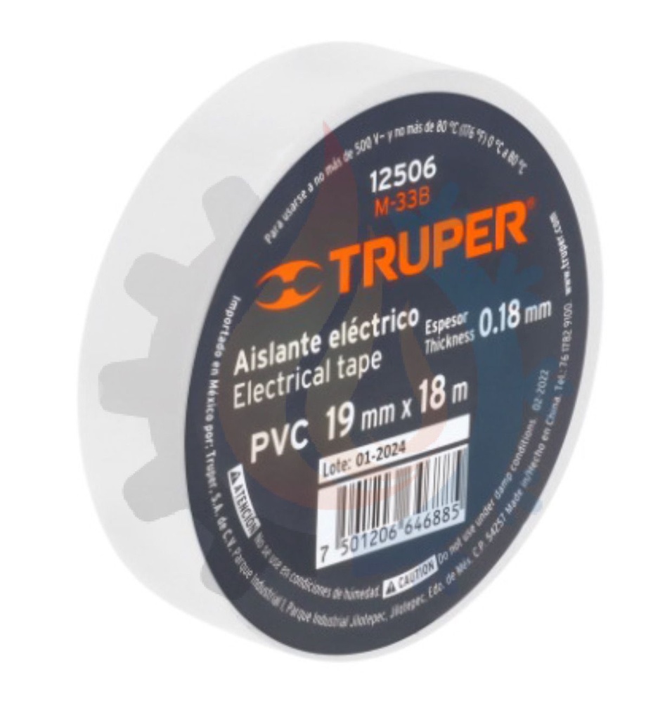 Cinta de aislar de 18mx19mm Blanca