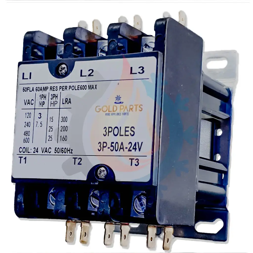 [GP-33024] Contactor 3 Polos, Marca: Gold Parts (24 VAC, 30 A)