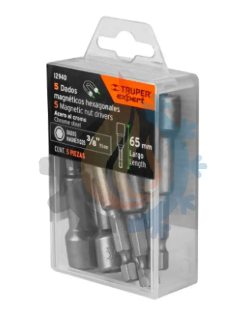 [12939] Estuche con 5 dados magnéticos (1/4")