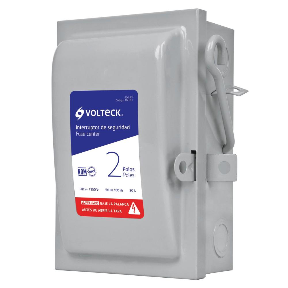 [46020] Interruptor de seguridad 2 polos, 30A Voltek