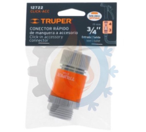 [12722] Conector 3/4" rapido de abs mangueras 