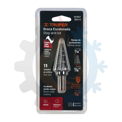 [101457] Broca escalonada oxido negro 11 escalones 1/4" a 7/8"