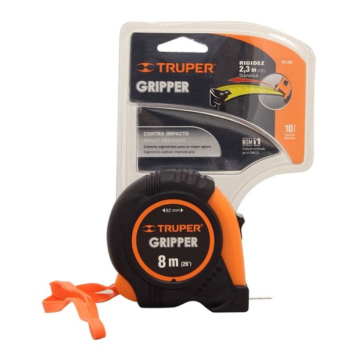 [14579] Flexometro gripper contra impactors 8m cinta de 25mm